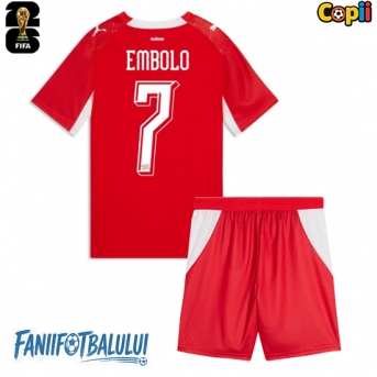 Elveția Breel Embolo #7 Echipament de Fotbal Replică Mondial 2026 Copii Acasa (+ Șorturi)